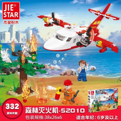 Bộ lắp ráp Máy bay chữa cháy rừng JIESTAR 52010 giá tốt, đồ chơi mô hình máy bay cứu hỏa rừng cho bé trai 6 tuổi, bộ xếp hình chất lượng cao.