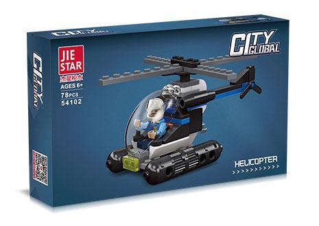 Bộ lắp ghép Trực Thăng Cảnh Sát JIESTAR 54102 78 mảnh, đồ chơi mô hình cảnh sát cho bé trai 6 tuổi, giá tốt