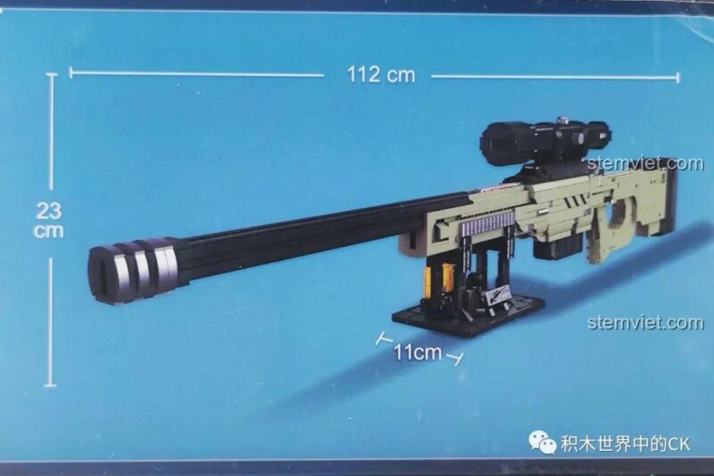 Kích thước mô hình Súng bắn tỉa AWP JIESTAR 58022, bộ lắp ráp Súng bắn tỉa AWP JIESTAR 58022 dài 112cm