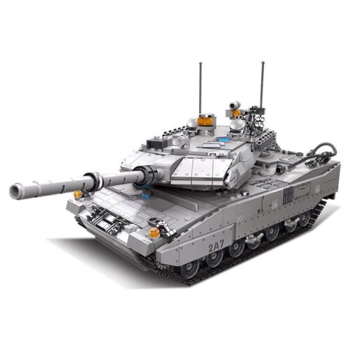 Mô hình xe tăng Leopard 2A7 JIESTAR 61036 màu xám, góc nhìn phía trước bên trái, chi tiết cao, phù hợp bé trai 6 tuổi đam mê quân sự, giá tốt.