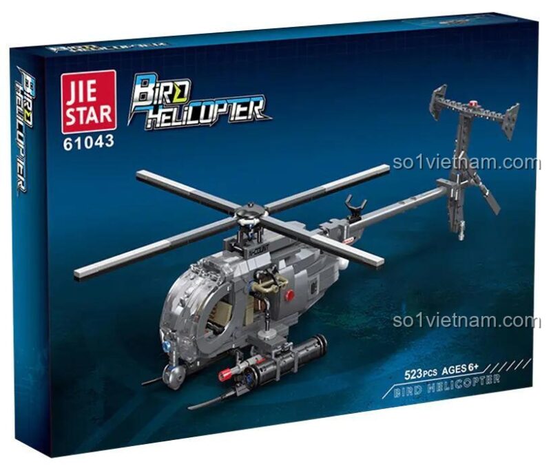 Hộp bộ lắp ghép Trực Thăng Chim JIESTAR 61043 với 523 chi tiết, đồ chơi xây dựng cho con trai 8 tuổi, giá tiết kiệm