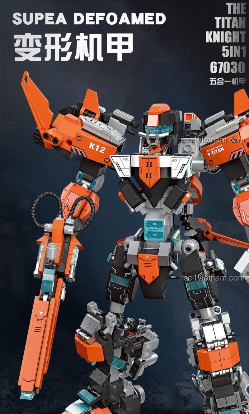 Mech Kỵ Sĩ Titan JIESTAR 67030, đồ chơi mô hình Robot Kỵ Sĩ Titan 5 trong 1, chất lượng cao