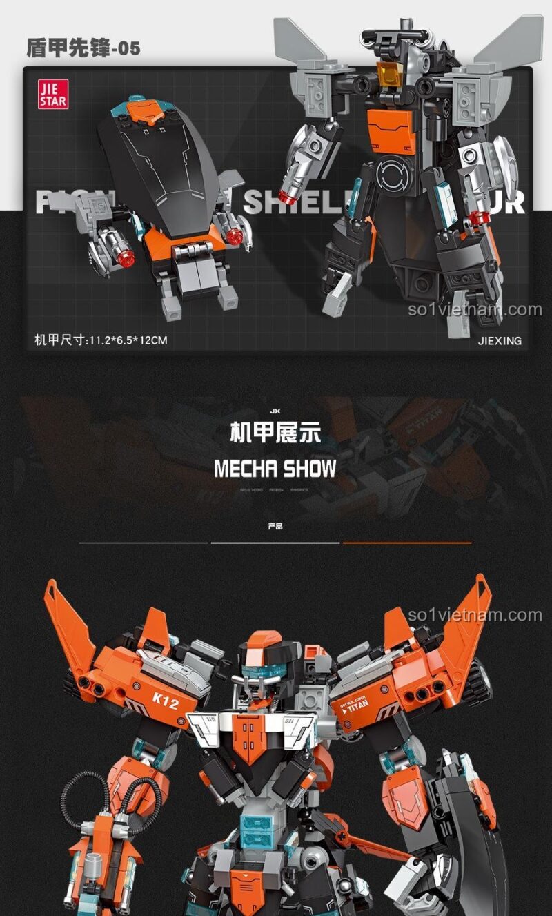 Mẫu 3 "The Phantom of the Magnetic Cannon" từ đồ chơi mô hình JIESTAR 67030 Kỵ Sĩ Titan, Robot biến hình Titan