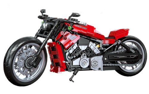 bộ lắp ráp Mô tô Harley-Davidson Night Rod JIESTAR 91020 màu đỏ đen, mô hình tỉ mỉ, giá tốt cho con trai 6 tuổi