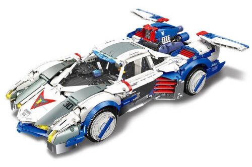 Mô hình lắp ráp xe đua JIESTAR 92033 Asurada G.S.X từ anime Cyber Formula, một bộ đồ chơi mô hình giá rẻ cho con trai 8 tuổi.