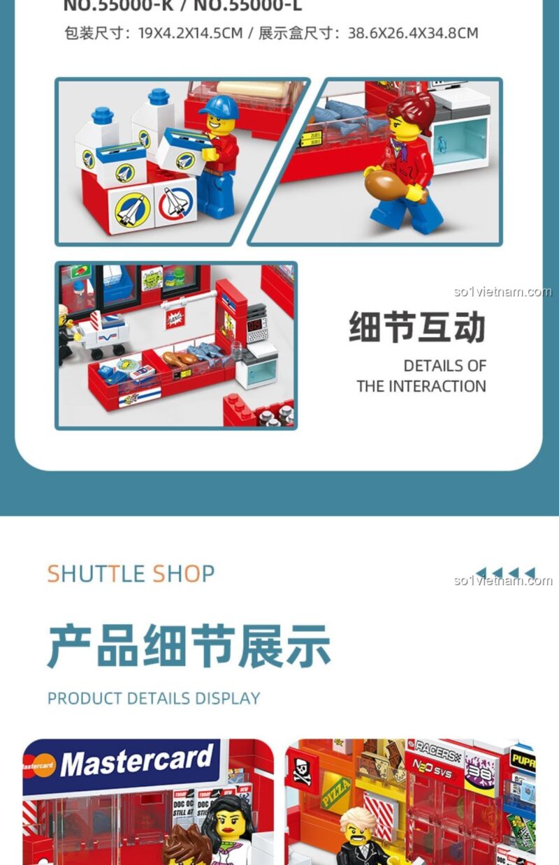 Bộ đồ chơi Cửa hàng tiện lợi 24h JIESTAR 55000 chi tiết minifigure
