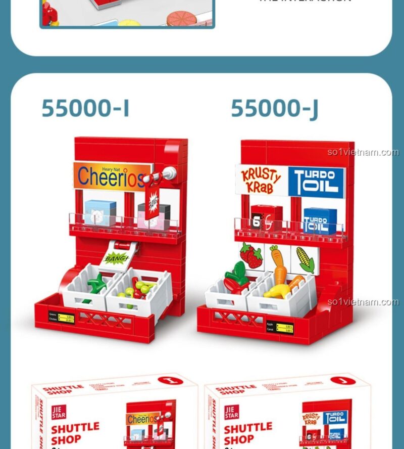 Bộ đồ chơi Cửa hàng tiện lợi 24h JIESTAR 55000 chi tiết tủ lạnh