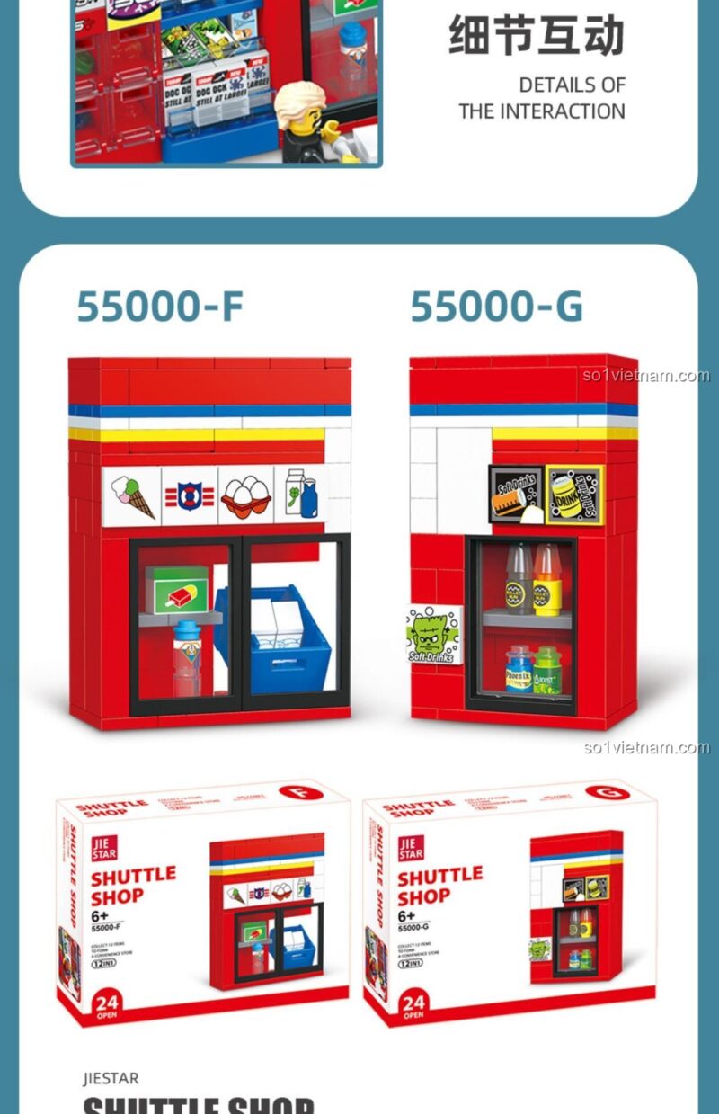 Bộ đồ chơi Cửa hàng tiện lợi 24h JIESTAR 55000 chủ đề thành phố