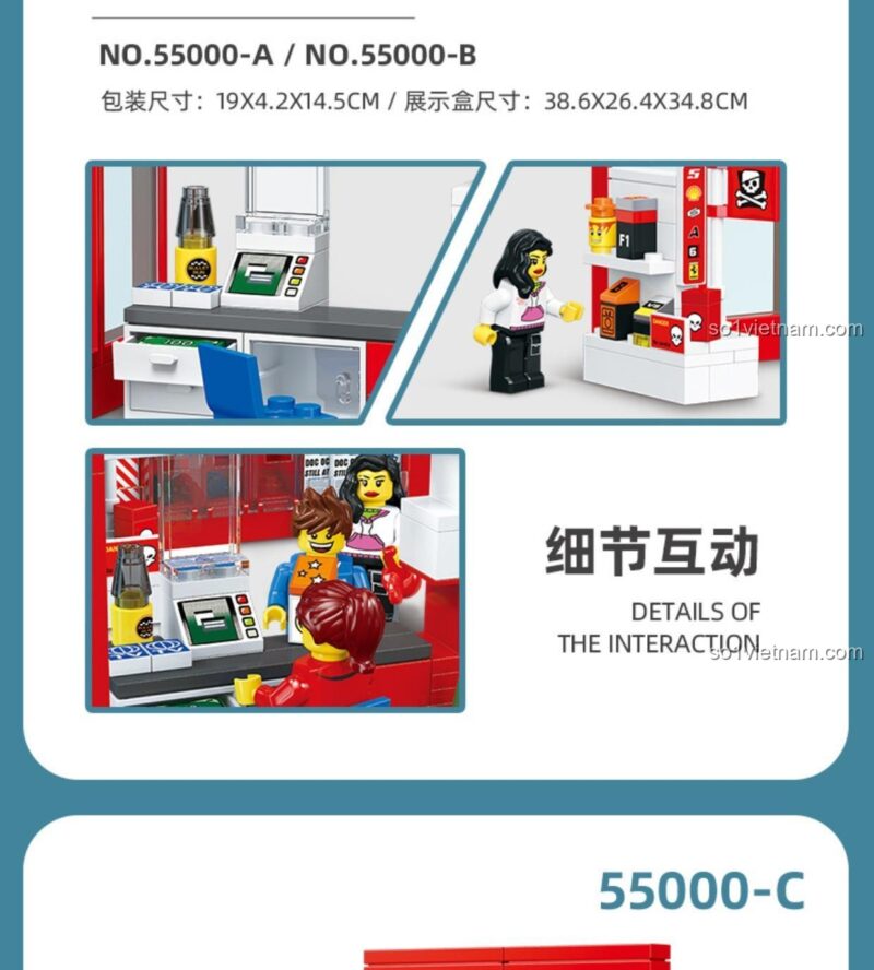 Bộ đồ chơi Cửa hàng tiện lợi 24h JIESTAR 55000 chủ đề thành phố