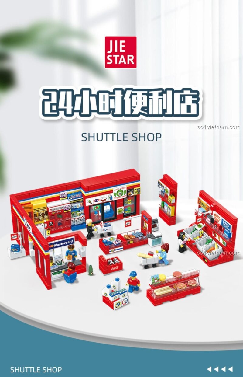 Bộ đồ chơi Cửa hàng tiện lợi 24h JIESTAR 55000 chủ đề thành phố
