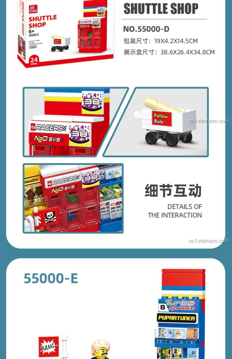 Bộ đồ chơi Cửa hàng tiện lợi 24h JIESTAR 55000 chủ đề thành phố