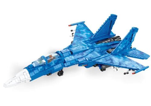 Máy bay chiến đấu SU-35 JIESTAR 61050, bộ đồ chơi lắp ráp máy bay quân sự tỉ lệ 1:14, 1530 chi tiết, màu xanh dương, dành cho bé trai 6 tuổi
