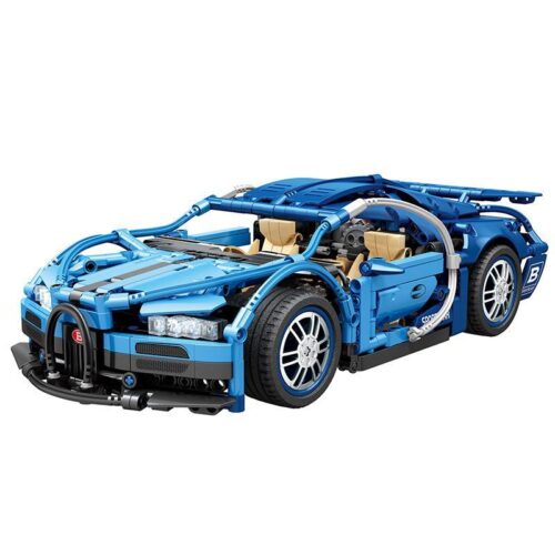 Bộ lắp ghép Bugatti Chiron JIQILE 49002 điều khiển từ xa, tỉ lệ 1:14, 1273 mảnh, màu xanh dương, phù hợp cho bé trai 6 tuổi
