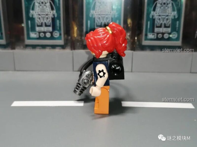 Minifigure Pam chi tiết từ bộ Brawl Stars JiSi 1701, đồ chơi lắp ghép nhân vật game Brawl Stars.