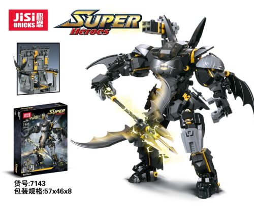 Hộp sản phẩm bộ lắp ráp Người Dơi Bat Mech JiSi 7143 với 1181 mảnh ghép, đồ chơi mô hình chất lượng cao cho con trai 14 tuổi, giá tốt.