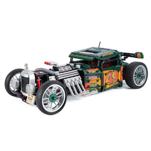 Xe Hot Rod 1949 Độ Chế K盒子 tỉ lệ 1:8, 2618 chi tiết, động cơ V16, cửa mở, nắp capo mở, cốp sau mở, màu xanh lá