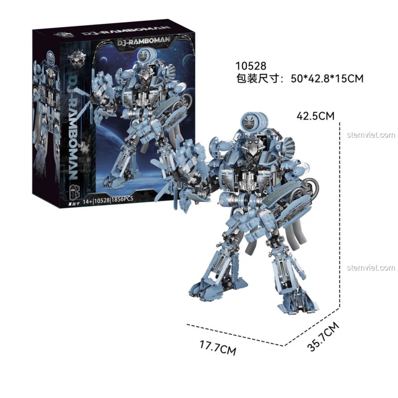 Kích thước thực tế của bộ xếp hình Robot Blackout 10528, cao 42.5cm, dài 35.7cm, một lựa chọn giá tốt.
