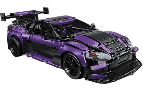 bộ lắp ráp Siêu xe Aston Martin Vantage GT3 KaCo Blocks C001 màu tím đen, tỉ lệ 1:8, dành cho con trai 14 tuổi.