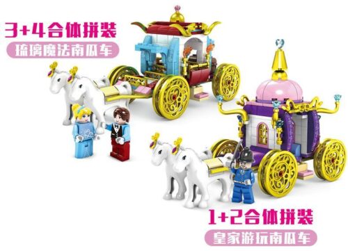 Bộ lắp ghép KAZI 98707-2 Xe Ngựa Cô bé Lọ Lem kết hợp 2 mẫu lớn, đồ chơi lắp ráp Thế giới mơ ước của Cô bé Lọ Lem cho bé gái 6 tuổi, giá tốt.