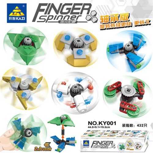 Bộ đồ chơi lắp ráp Con Quay Fidget Spinner KAZI KY001-4 xoay siêu tốc, giảm căng thẳng, thiết kế 2 trong 1, phù hợp cho bé trai và bé gái 6-12 tuổi, giá tốt.