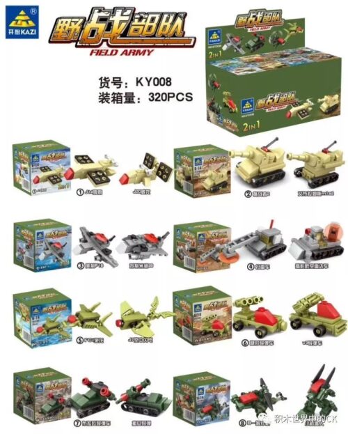 Bộ đồ chơi lắp ráp quân đội dã chiến KAZI KY008-8, 320 mảnh ghép, dành cho bé trai 6-14 tuổi, giá tốt