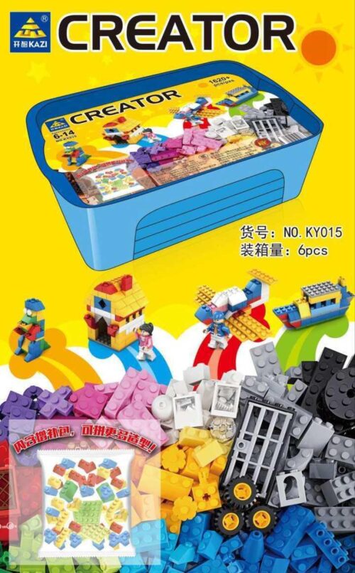 Bộ đồ chơi KAZI KY015 Thùng Gạch Sáng Tạo 1620 mảnh ghép, hộp sản phẩm chính, phù hợp bé 6 tuổi, giá tốt.