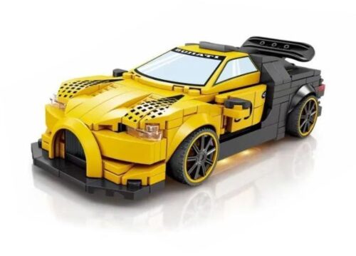Bộ lắp ghép Siêu xe Bugatti Chiron KAZI KY6115 màu vàng đen, đồ chơi cho bé trai 6 tuổi, giá rẻ.