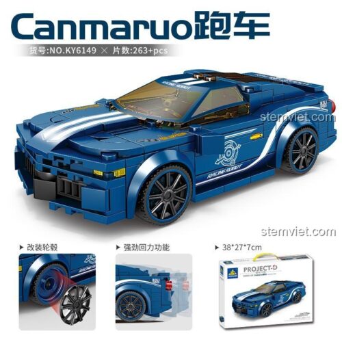 Hộp đồ chơi lắp ráp Siêu xe Camaro GBL với động cơ kéo lùi mạnh mẽ, thiết kế chi tiết, phù hợp bé trai 6 tuổi