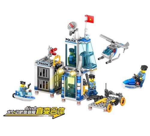Bộ lắp ráp KAZI KY67255-4 Trạm Cảnh Sát Biên Phòng Nước 4in1, đồ chơi mô hình cảnh sát biển cho bé trai 6 tuổi, giá tốt.