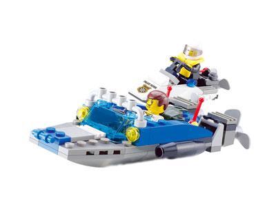 Mô hình bộ lắp ráp Thuyền Cảnh Sát Tuần Tra Biển KAZI KY6733 với 2 minifigures, đồ chơi sáng tạo cho bé trai 6 tuổi giá rẻ.