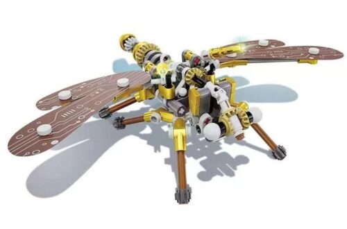 Mô hình chuồn chuồn cơ khí KAZI KY7708 phong cách Steampunk, đồ chơi lắp ráp sáng tạo cho con trai 12 tuổi.