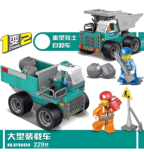 Bộ lắp ghép Xe Tải Ben Công Trình KAZI KY80454 229 mảnh ghép, đồ chơi lắp ráp xe công trình 2 trong 1 cho bé trai 6 tuổi, giá tốt