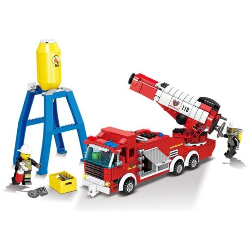 Bộ lắp ráp Xe cứu hỏa KAZI KY80518, đồ chơi mô hình Xe cứu hỏa cho bé trai 6 tuổi, giá tốt, có chức năng phun nước thật.