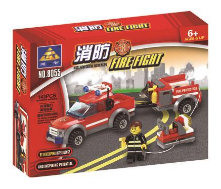 Bộ đồ chơi Xe Cứu Hỏa Phun Nước KAZI KY8055 màu đỏ, có minifigure lính cứu hỏa, phù hợp bé trai 6 tuổi, giá tốt.