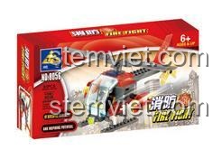 Hộp sản phẩm bộ xếp hình KAZI 8056 Trực thăng chữa cháy, món quà ý nghĩa cho con trai 6 tuổi.