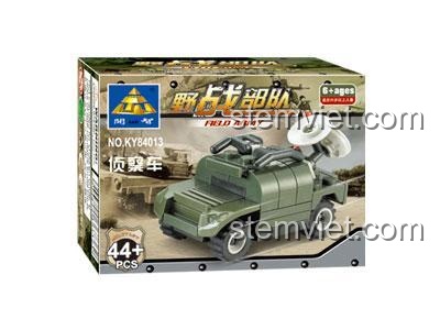 Hộp đồ chơi lắp ráp KAZI KY84013 Xe Trinh Sát Lực Lượng Dã Chiến, bộ đồ chơi quân sự 44 mảnh cho bé trai 6 tuổi giá rẻ.