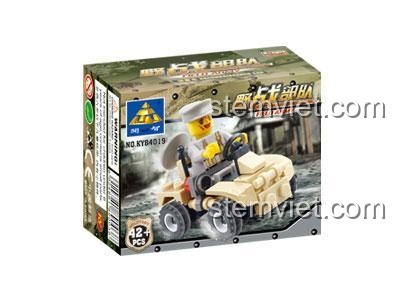 bộ lắp ráp Xe Quân Sự Dã Chiến KAZI KY84019 cho bé trai 6 tuổi, giá rẻ. Mô hình xe jeep mini và lính.