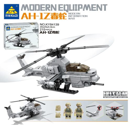 Bộ đồ chơi Trực thăng AH-1Z Viper KAZI KY84139 với 215 mảnh ghép, phù hợp cho bé trai 6 tuổi
