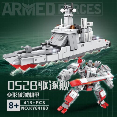 Bộ lắp ghép KAZI KY84180 Tàu Khu Trục 052B Biến Hình Robot Hủy Diệt, đồ chơi mô hình quân sự cho bé trai 8 tuổi, chất lượng cao, giá tốt.