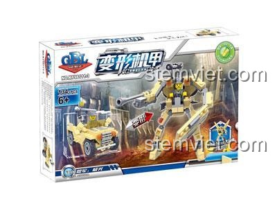 Hộp bộ lắp ráp KAZI KY98111-3 Xe Jeep quân sự biến hình robot, đồ chơi xây dựng cho bé trai 6 tuổi, giá rẻ