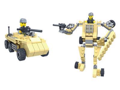 Bộ đồ chơi KAZI KY98111-3 Xe Jeep quân sự biến hình robot chiến đấu, đồ chơi lắp ráp quân sự cho bé trai 6 tuổi, giá tốt