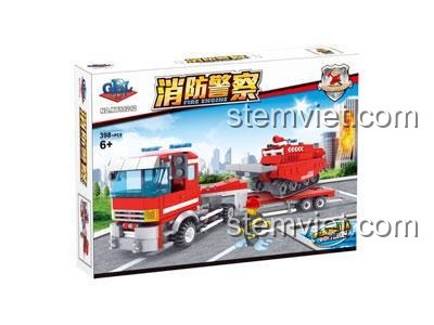 Hộp đồ chơi mô hình KAZI KY98212 Xe Tải Cứu Hỏa Chuyên Dụng, món quà ý nghĩa cho con trai.