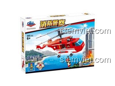 Hộp đồ chơi mô hình Trực thăng chữa cháy KAZI KY98213, món quà ý nghĩa cho con trai 6 tuổi, chất lượng cao.