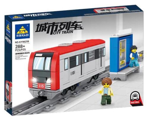 Bộ lắp ghép Tàu điện ngầm Jinzhou, đồ chơi mô hình KAZI giá tốt cho bé trai 6 tuổi, có đèn LED.