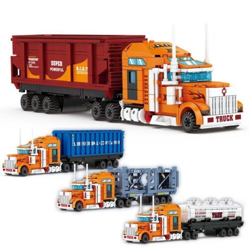 KAZI KY98272 Xe Tải Container Đa Năng 1514 mảnh ghép, bộ lắp ghép đồ chơi mô hình xe vận tải đa năng cho bé trai 6 tuổi, giá tốt