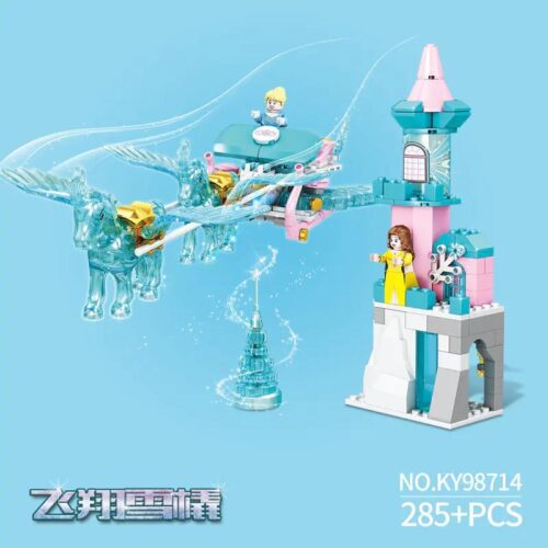Bộ đồ chơi KAZI KY98714 Xe Ngựa Bay Cổ Tích cho bé gái 6 tuổi, 285 mảnh ghép, chất lượng cao, giá tốt