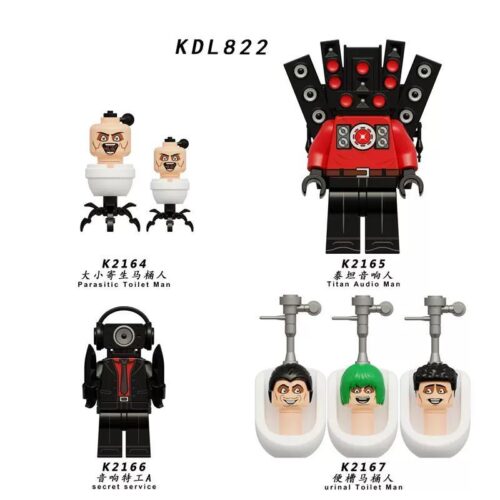 Bộ lắp ghép KDL KDL822 4 minifigure Skibidi Toilet, đồ chơi mô hình Skibidi Toilet cho bé trai 8 tuổi, giá rẻ, chất lượng cao.