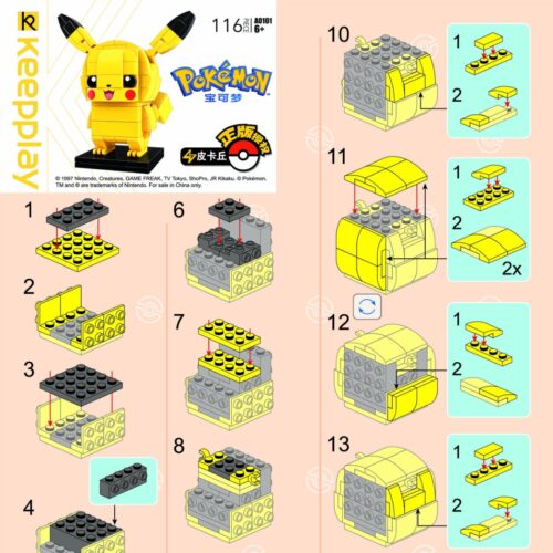 Mô hình Pokémon Pikachu Keeppley A0101 sách hướng dẫn Keeppley A0101 Chú chuột điện Pikachu