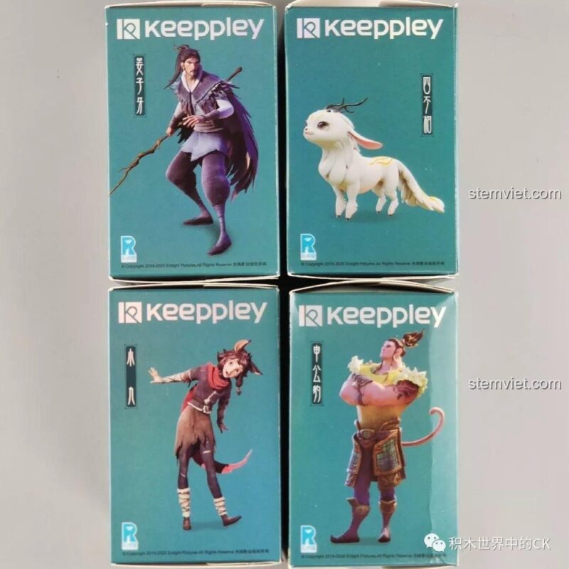 Bộ sưu tập 4 hộp đồ chơi mô hình Khương Tử Nha Keeppley A0122 và các nhân vật khác với hình ảnh nhân vật gốc, đồ chơi xếp hình Khương Tử Nha