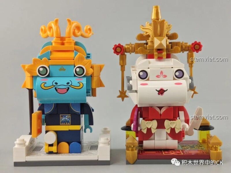 Bộ đồ chơi Mô hình Con Hổ Hoàng Gia Keeppley K10133 và Mô hình Con Thỏ Hoàng Gia K10134, thiết kế BrickHeadz độc đáo, cho bé trai, bé gái 6 tuổi.